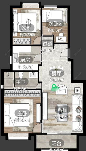 上海万科琥珀郡园在售二手房源户型图_小牛看房
