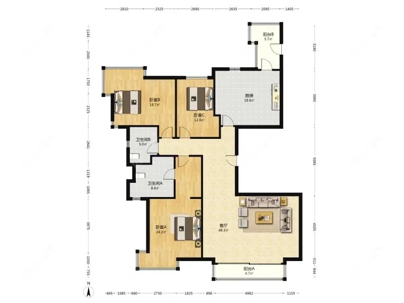 上海尚浦名邸在售二手房源户型图_小牛看房