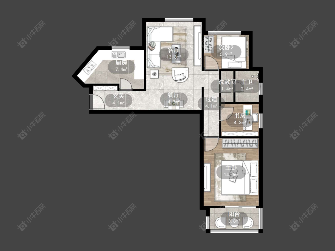 上海大华锦绣华城十五街区在售二手房源户型图_小牛看房