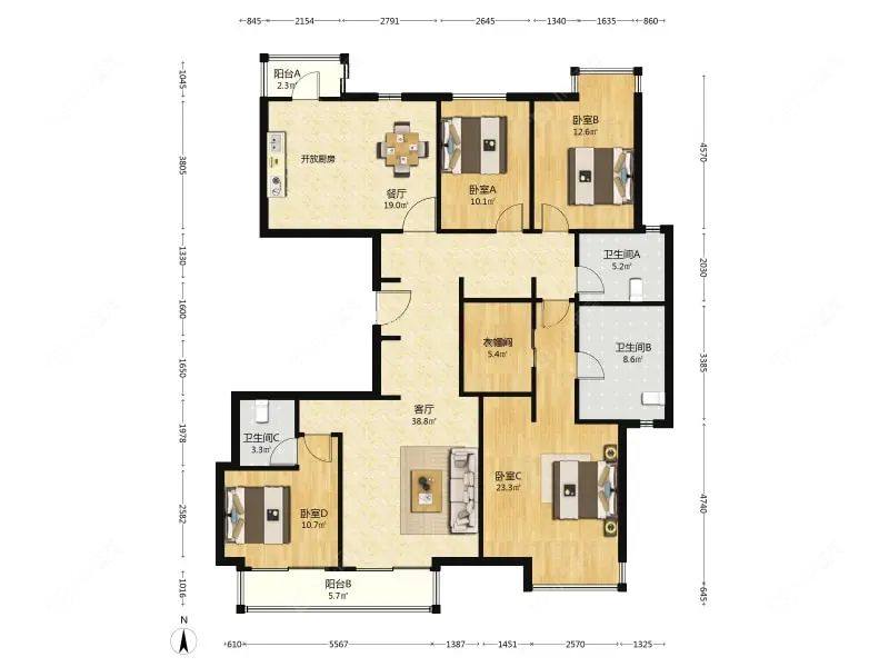 上海尚浦名邸在售二手房源户型图_小牛看房