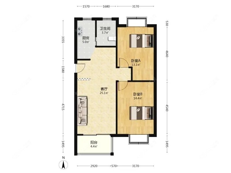 上海嘉骏花苑在售二手房源户型图_小牛看房