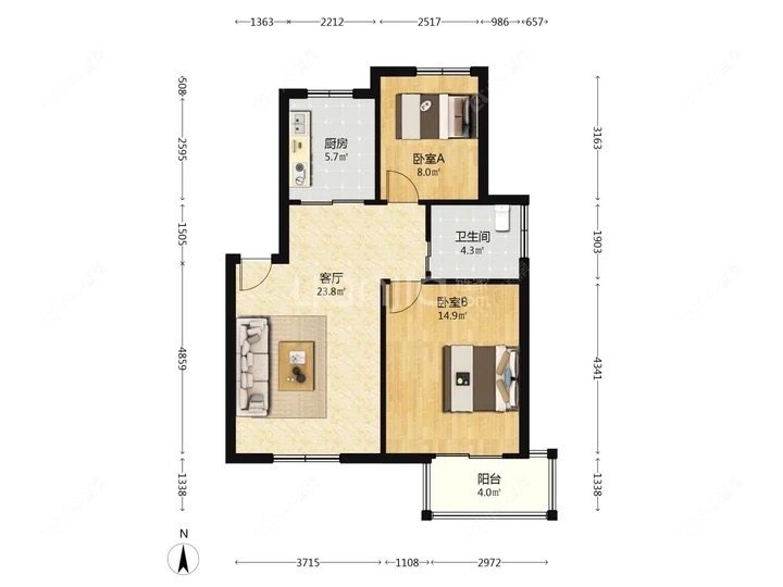 上海海尚菊苑北区在售二手房源户型图_小牛看房