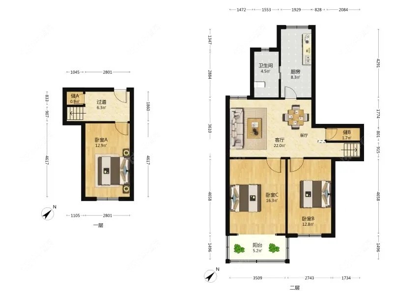 上海宝钢又一村在售二手房源户型图_小牛看房