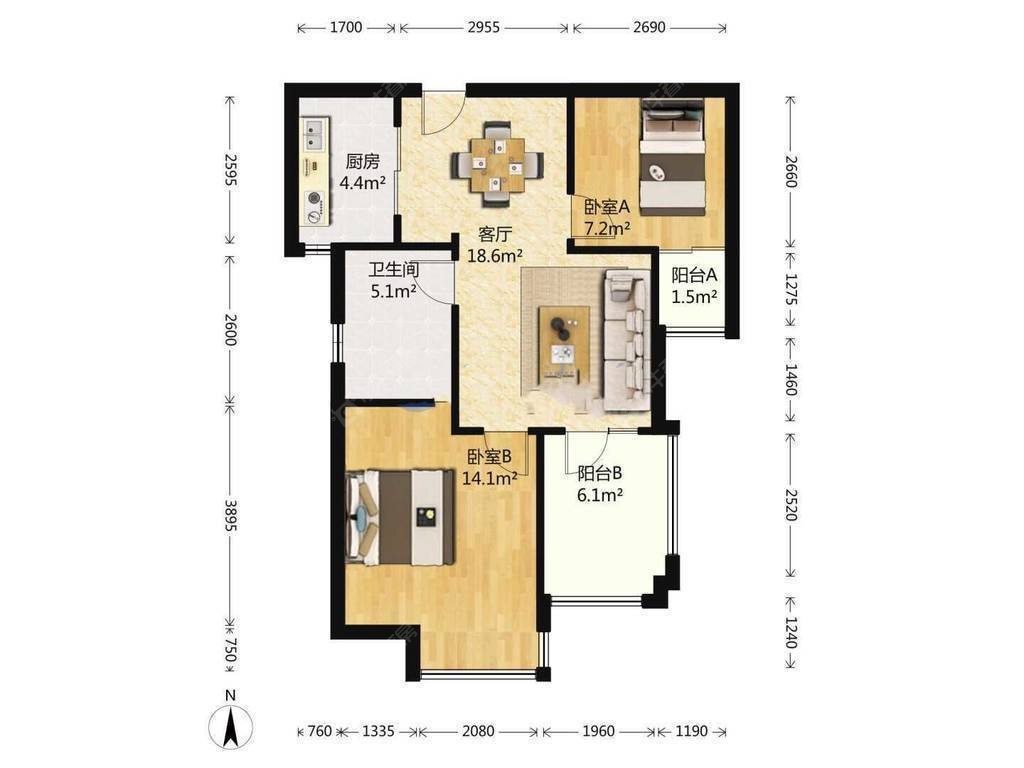 上海万业紫辰苑在售二手房源户型图_小牛看房
