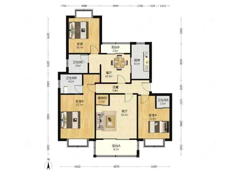 上海好日子大家园C区在售二手房源户型图_小牛看房