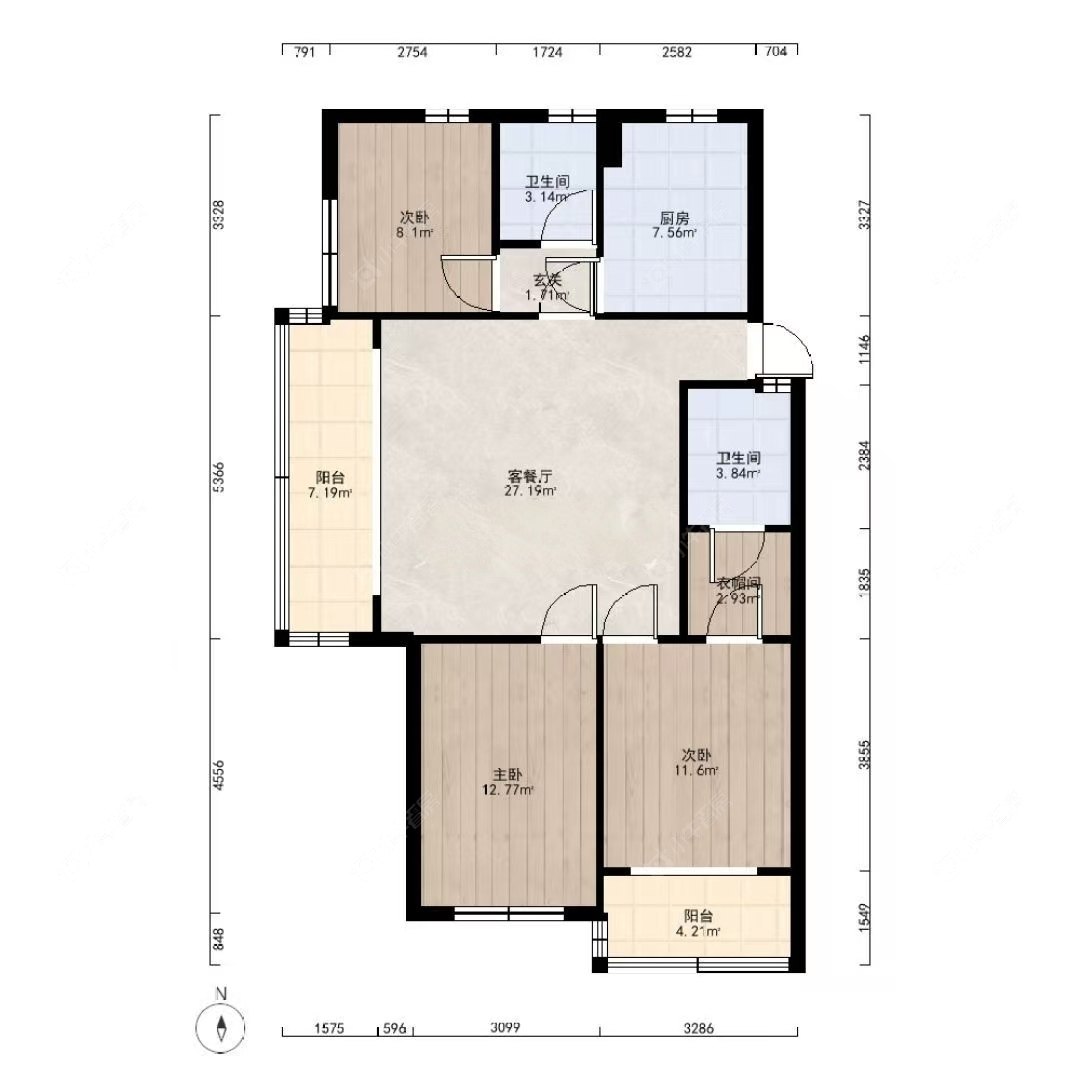 上海孙桥公寓在售二手房源户型图_小牛看房