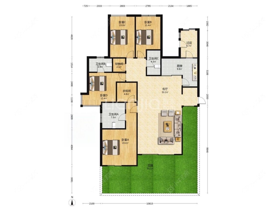 上海凯德林茵湖畔西区在租房源户型图_小牛看房