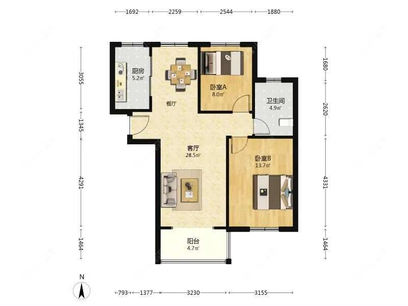 上海宝沁苑在售二手房源户型图_小牛看房