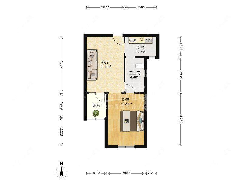 上海大华锦绣华城二街区在售二手房源户型图_小牛看房