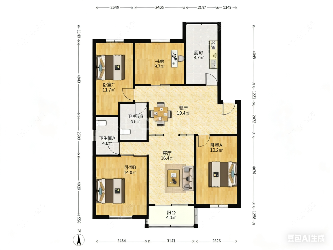 上海罗南二村在售二手房源户型图_小牛看房