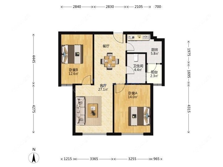 上海宝沁苑在售二手房源户型图_小牛看房