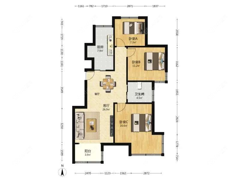 上海馨佳园一街坊在售二手房源户型图_小牛看房