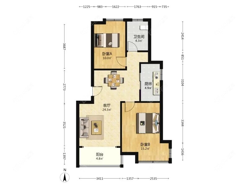 上海菊泉新城爱建顾园西区在售二手房源户型图_小牛看房