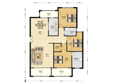 上海保利星海屿筑南区3室2厅2卫在售二手房房源图片
