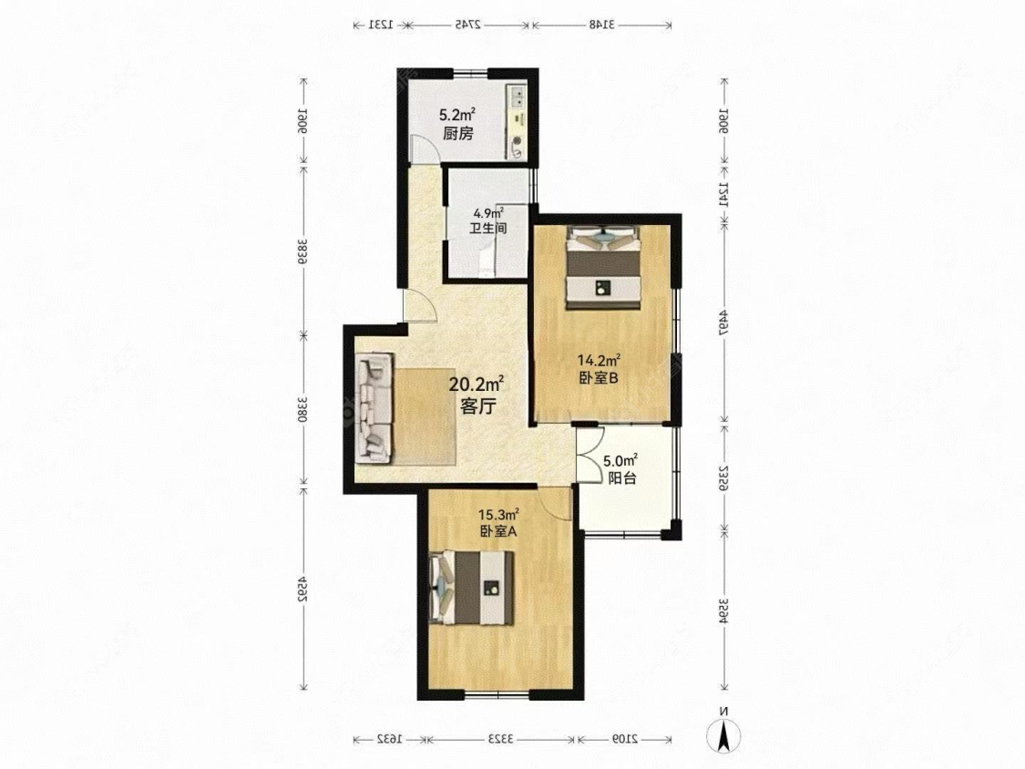 上海宝联小区在售二手房源户型图_小牛看房