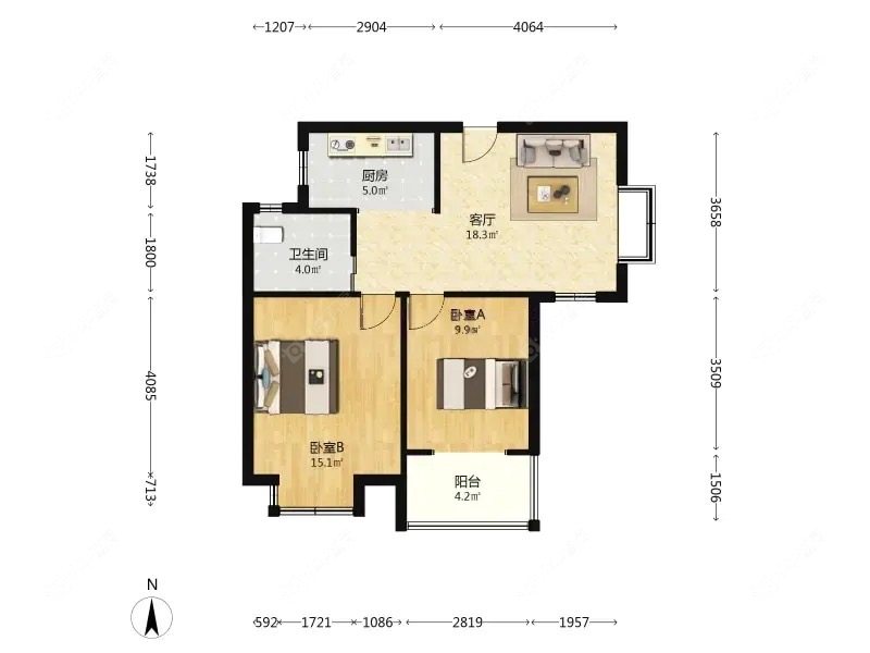 上海菊泉新城古北陆翔苑在售二手房源户型图_小牛看房