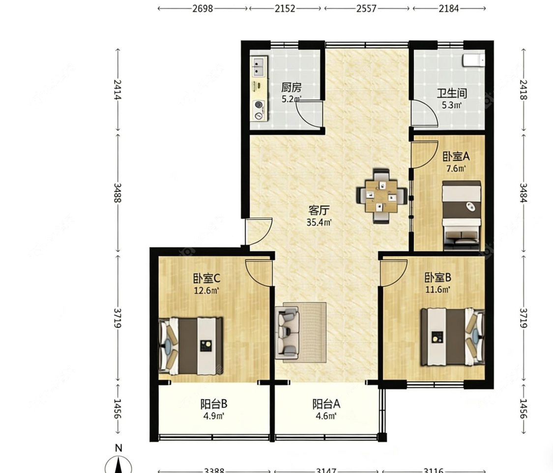 上海沈巷新村在售二手房源户型图_小牛看房