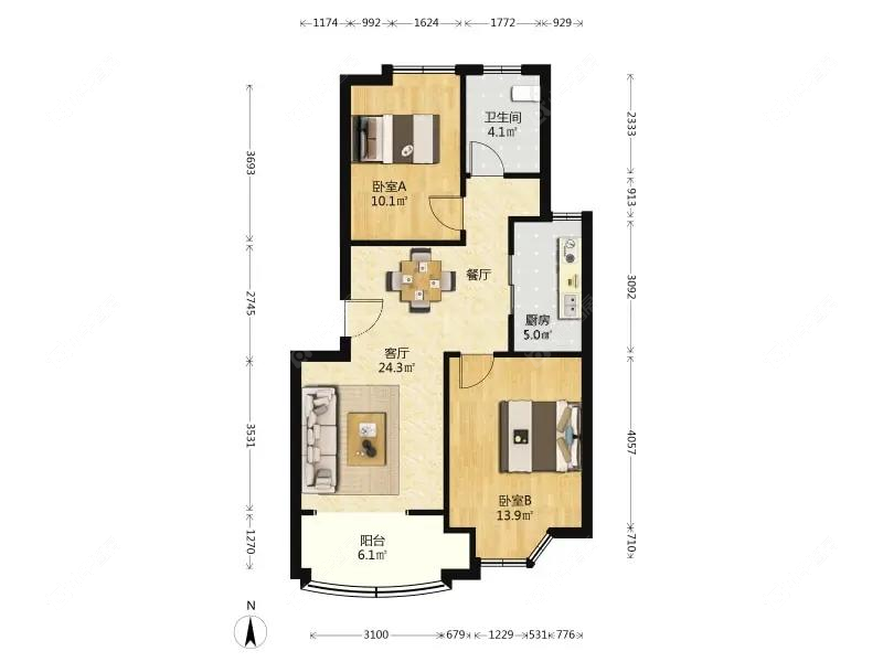 上海菊泉新城爱建顾园东区在售二手房源户型图_小牛看房
