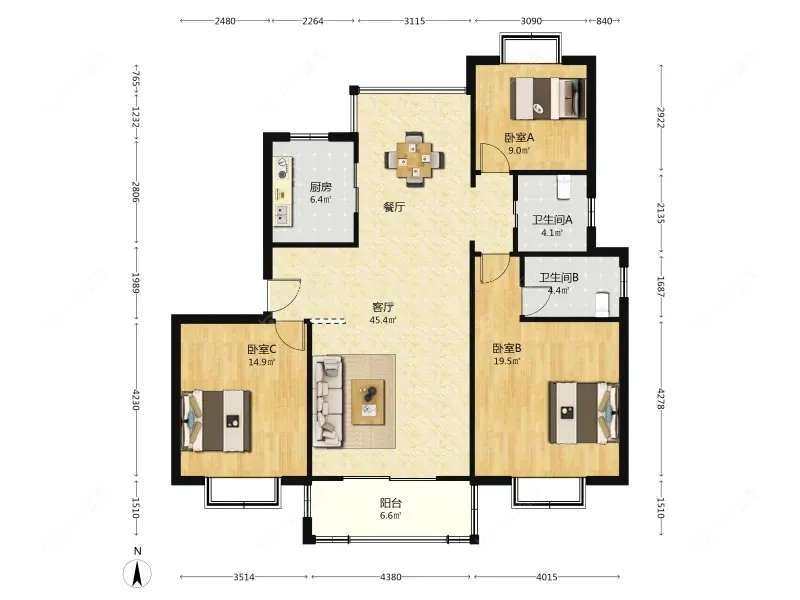 上海好日子大家园C区在售二手房源户型图_小牛看房