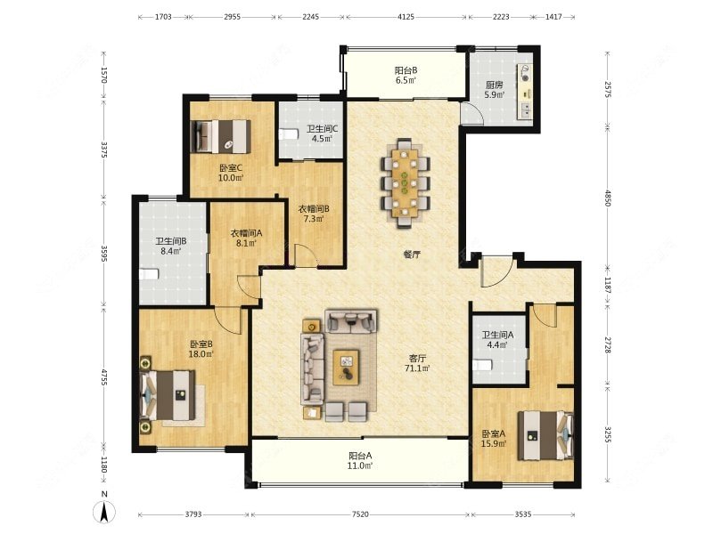 上海江湾翰林在售二手房源户型图_小牛看房
