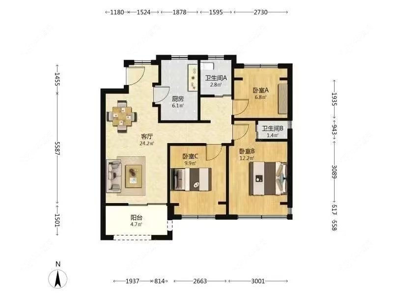 上海上实海上菁英一期在售二手房源户型图_小牛看房