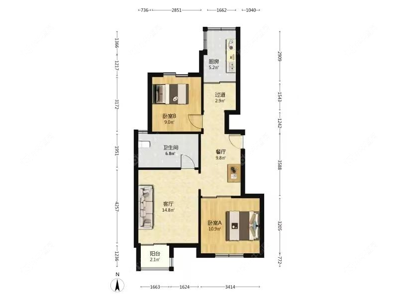 上海海尚菊苑北区在售二手房源户型图_小牛看房