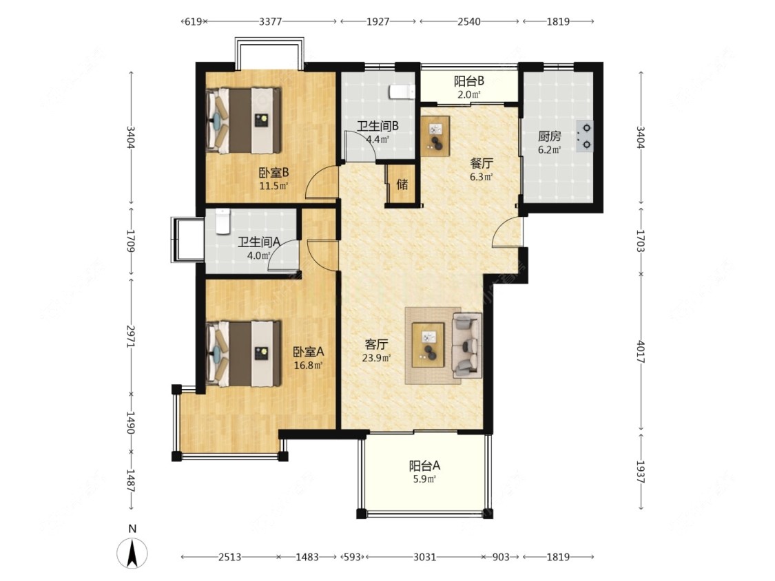 上海爵仕悦在租房源户型图_小牛看房