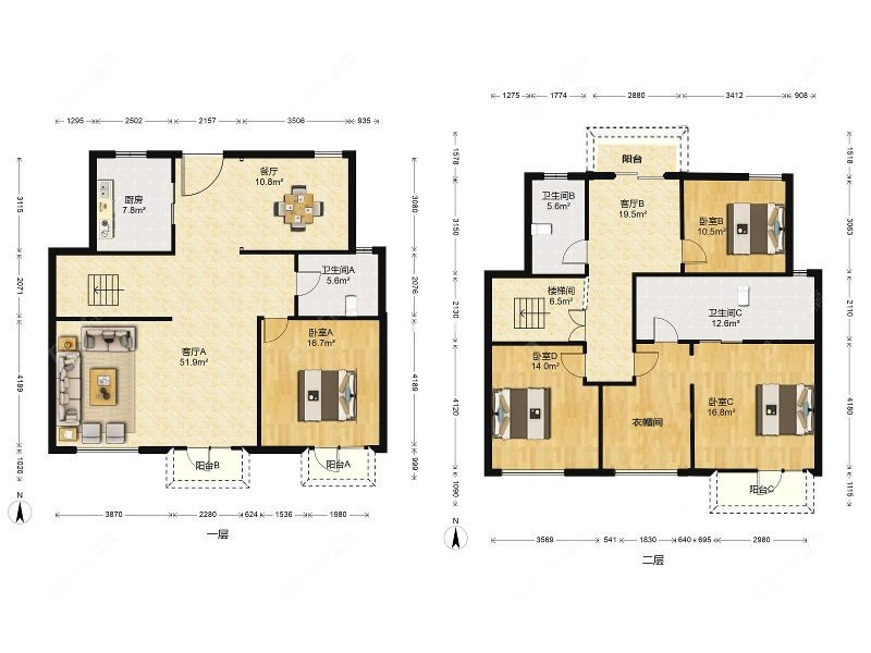上海银亿领墅在售二手房源户型图_小牛看房
