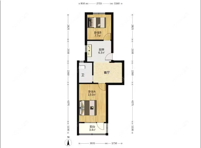 上海云台一小区在售二手房源户型图_小牛看房