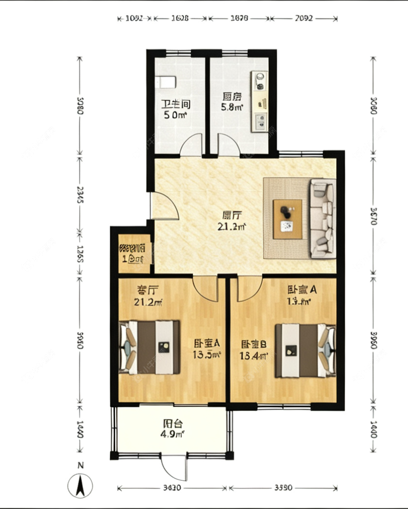 上海孙桥花苑在售二手房源户型图_小牛看房