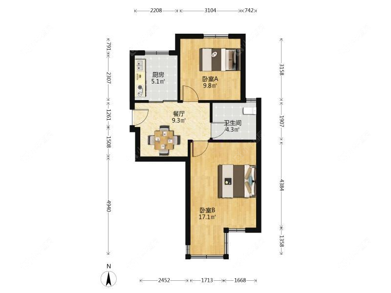 上海海尚菊苑南区在售二手房源户型图_小牛看房