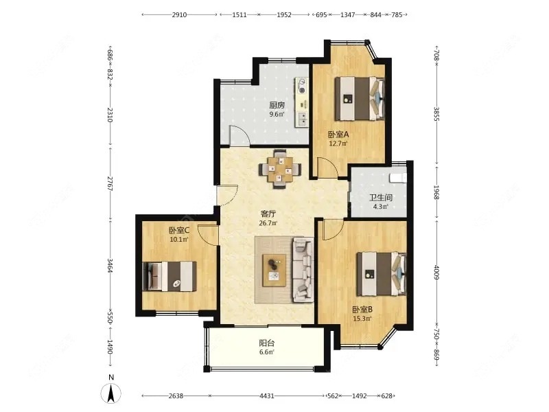 上海菊泉新城爱建顾园西区在售二手房源户型图_小牛看房