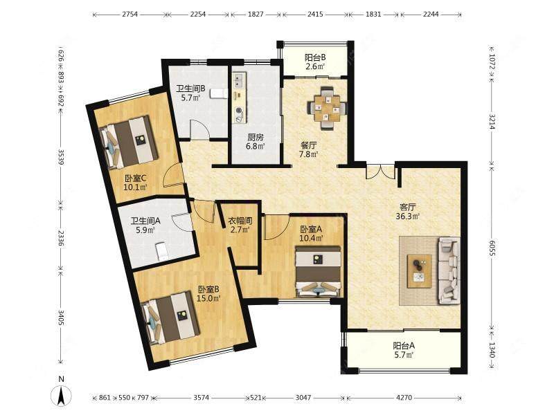 上海中星海上景庭在售二手房源户型图_小牛看房
