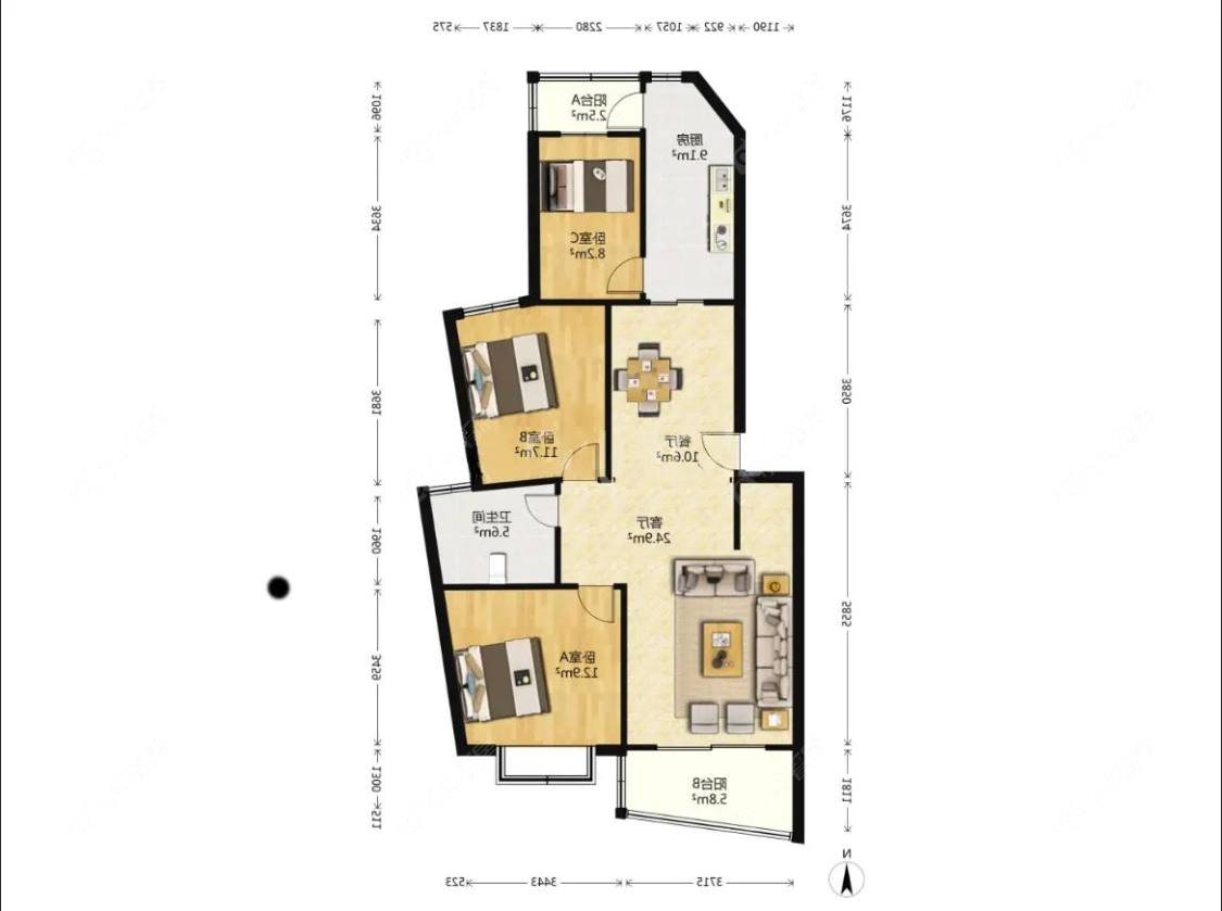 上海佳泰花园在售二手房源户型图_小牛看房