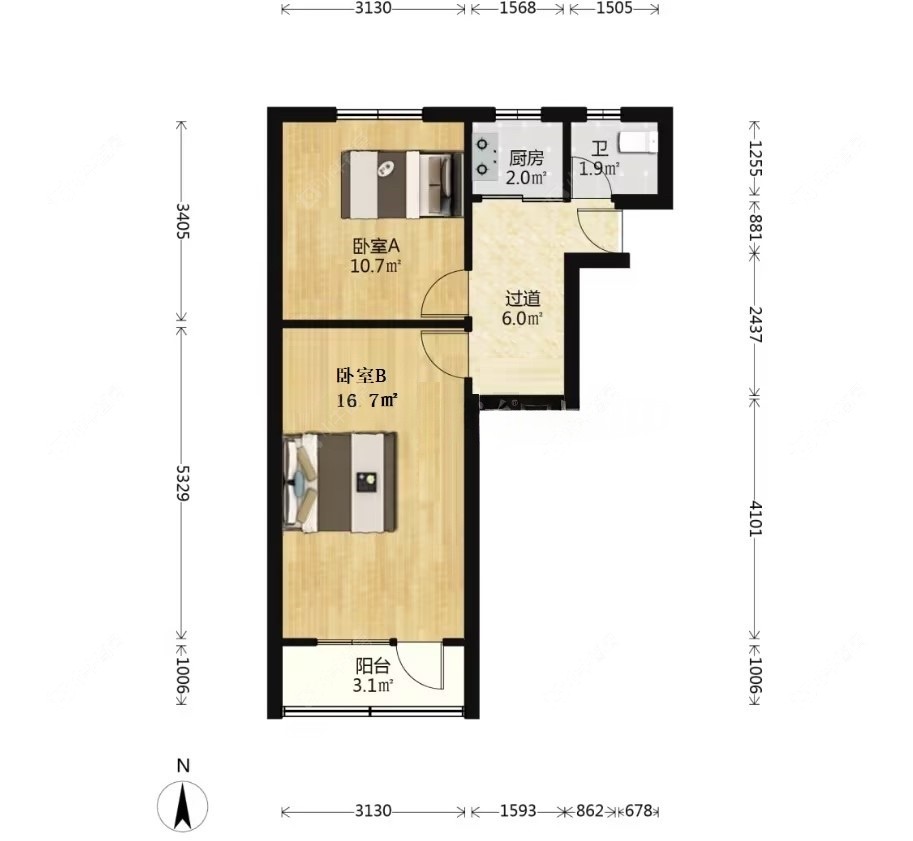 上海上南五村在租房源户型图_小牛看房