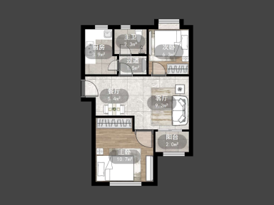 上海星怡苑一街坊2室1厅1卫出租房源图片