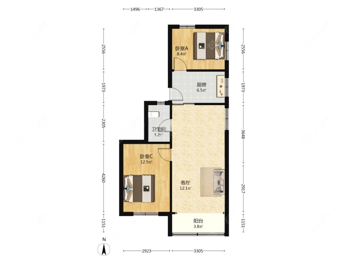上海齐七小区在租房源户型图_小牛看房