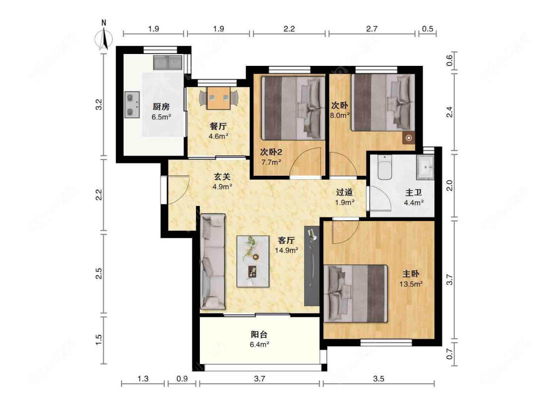 上海文宝苑在售二手房源户型图_小牛看房