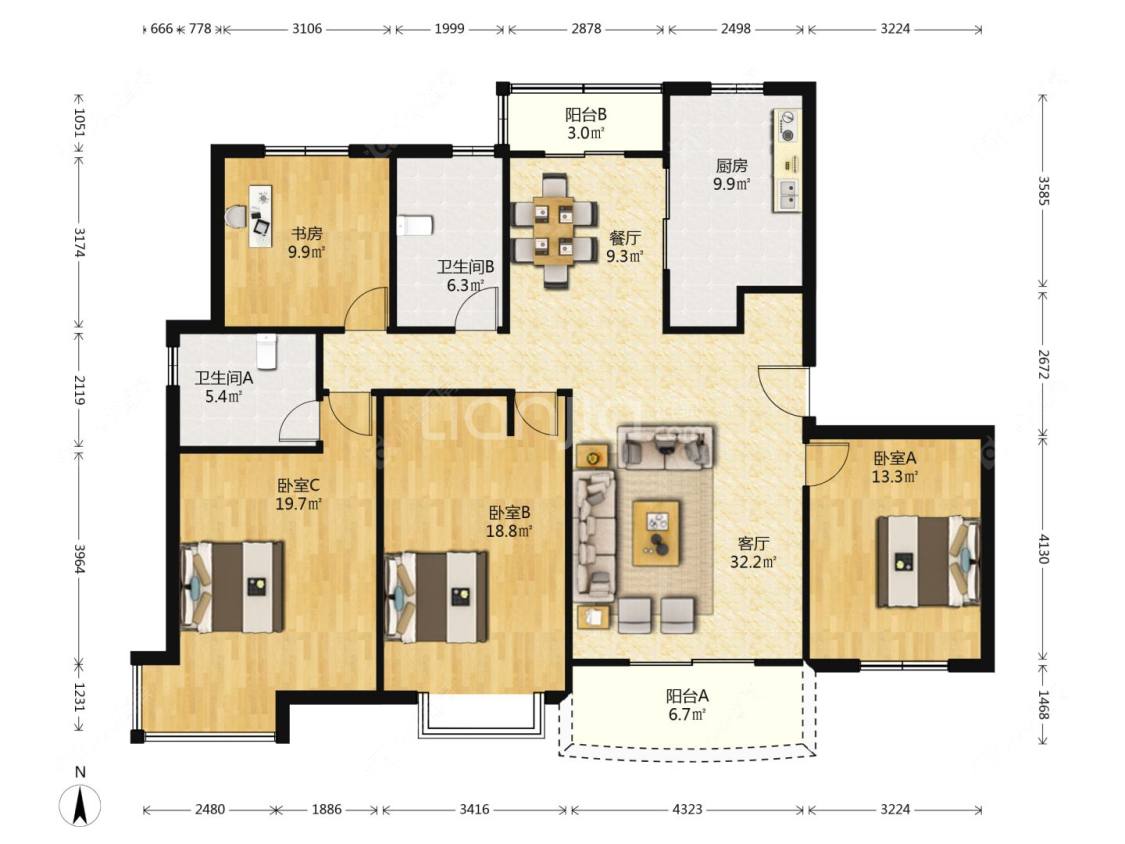 上海陆家嘴花园二期在售二手房源户型图_小牛看房