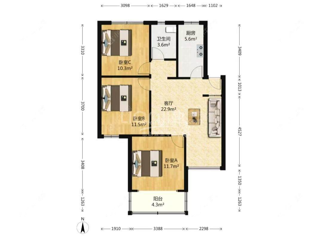 上海天池一村在售二手房源户型图_小牛看房