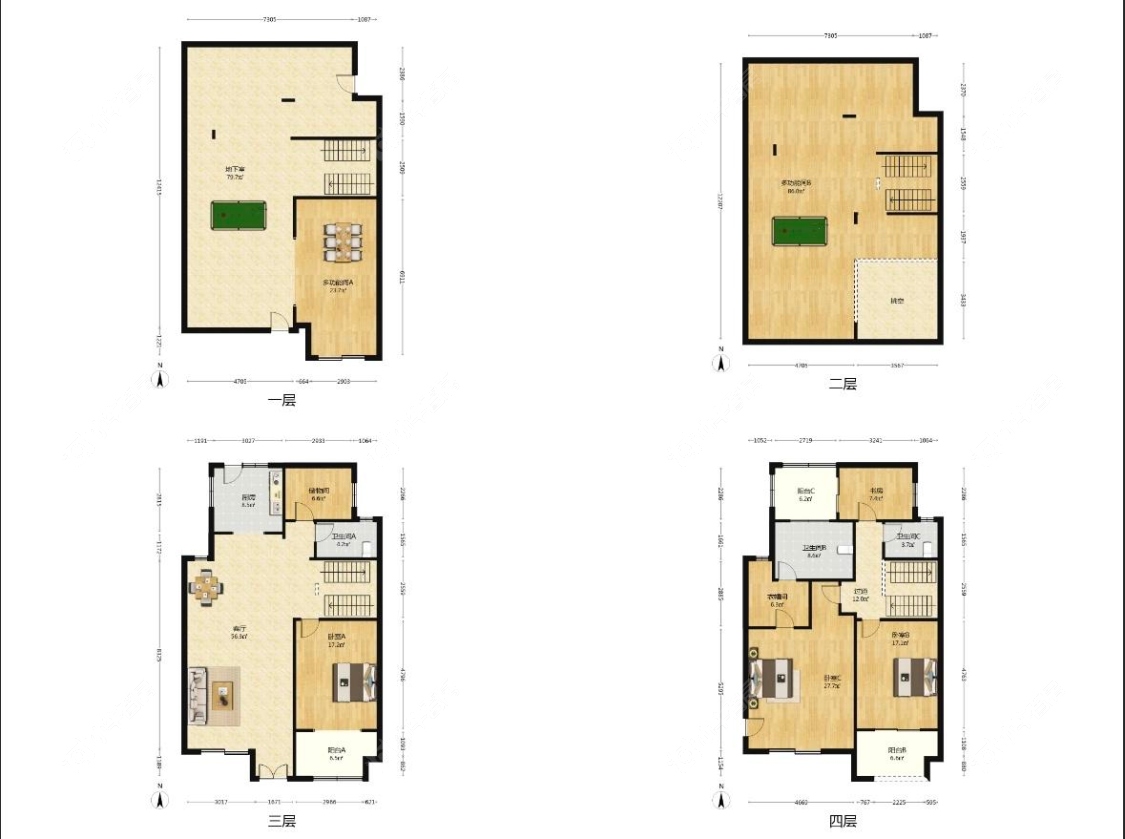 上海美兰湖岭域在售二手房源户型图_小牛看房