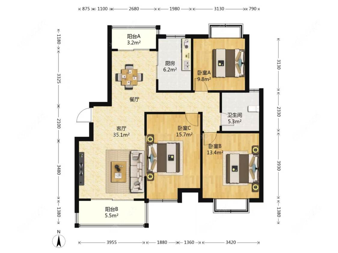 上海水岸蓝桥在租房源户型图_小牛看房
