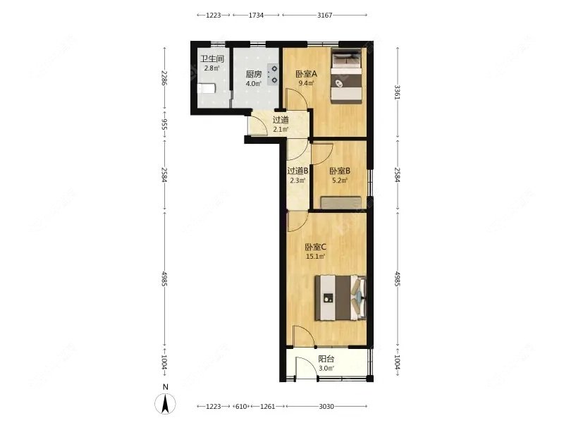 上海铁路新村(杨浦)在售二手房源户型图_小牛看房