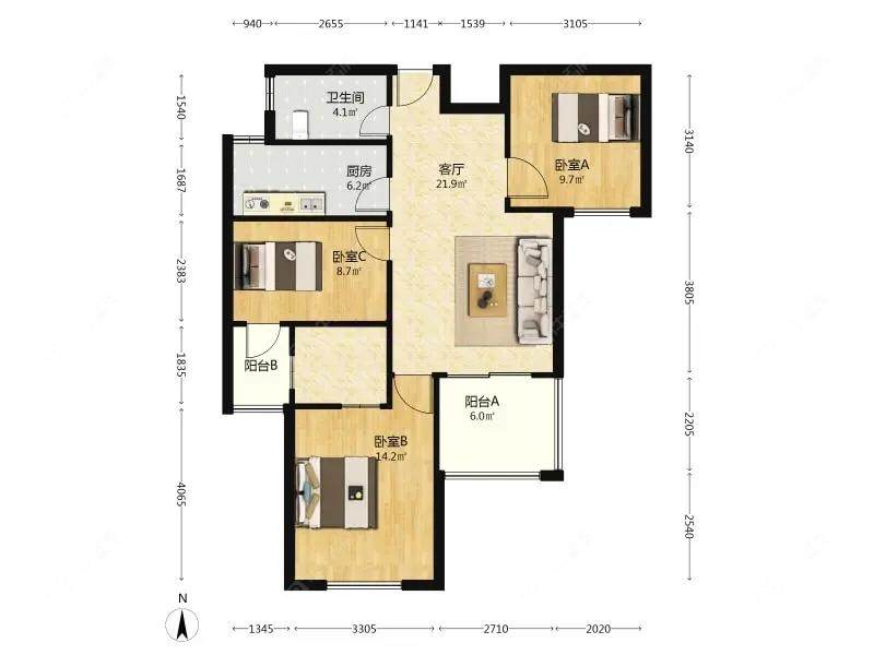 上海保利叶上海二期在售二手房源户型图_小牛看房