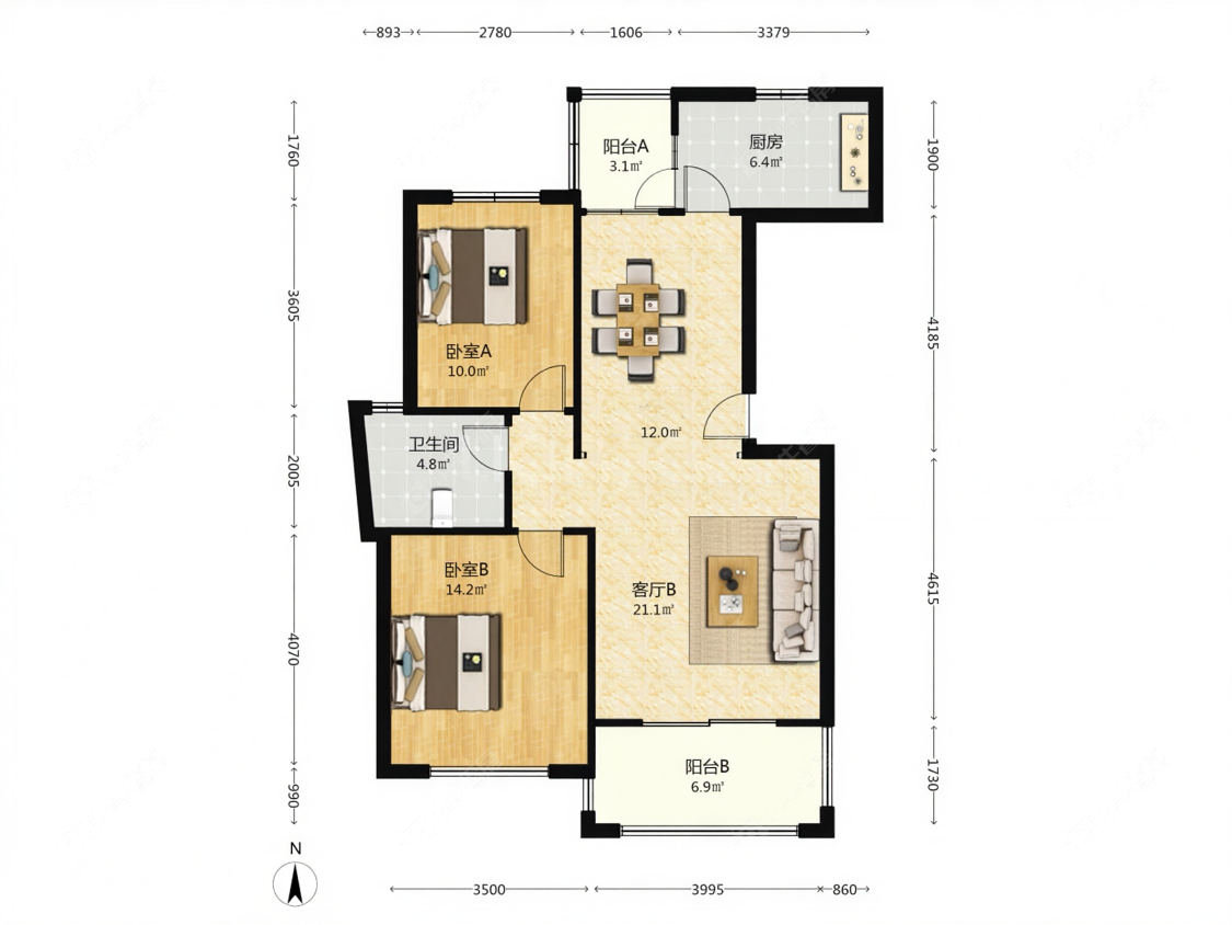 上海碧云新天地家园三期在售二手房源户型图_小牛看房