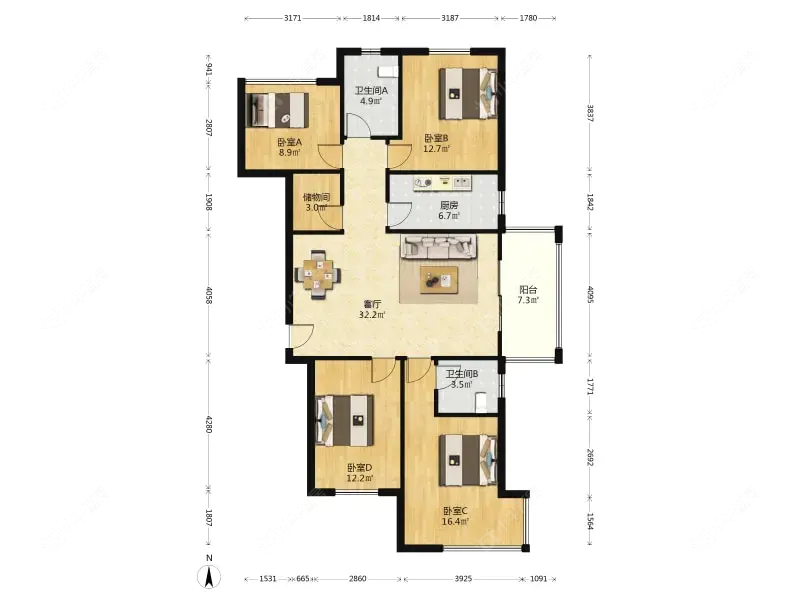 上海保利叶语一期在售二手房源户型图_小牛看房