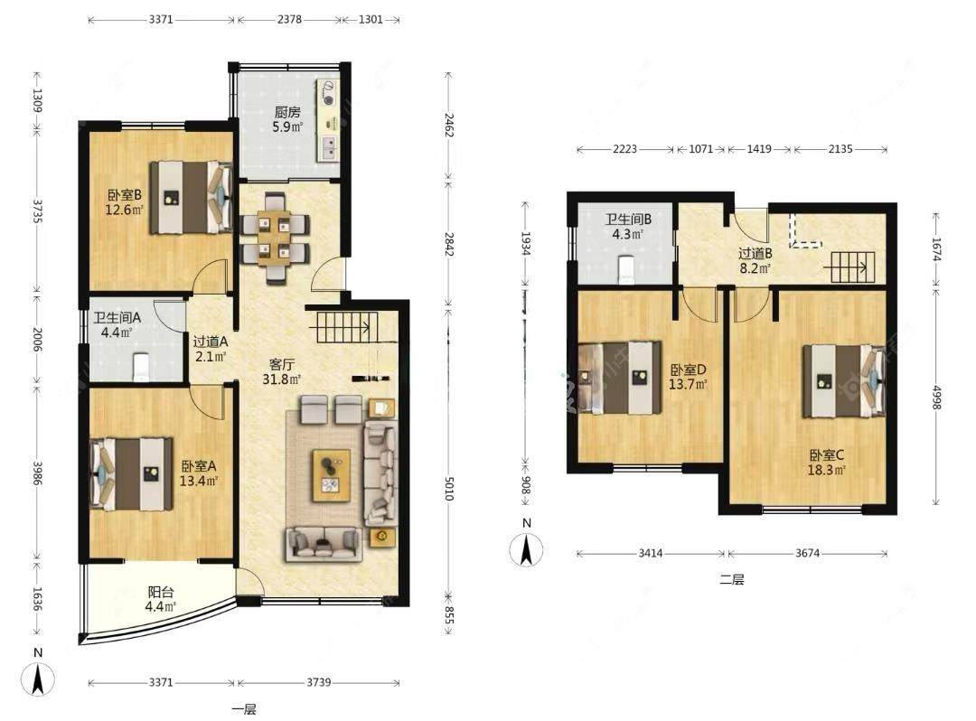 上海紫叶花园东园在售二手房源户型图_小牛看房