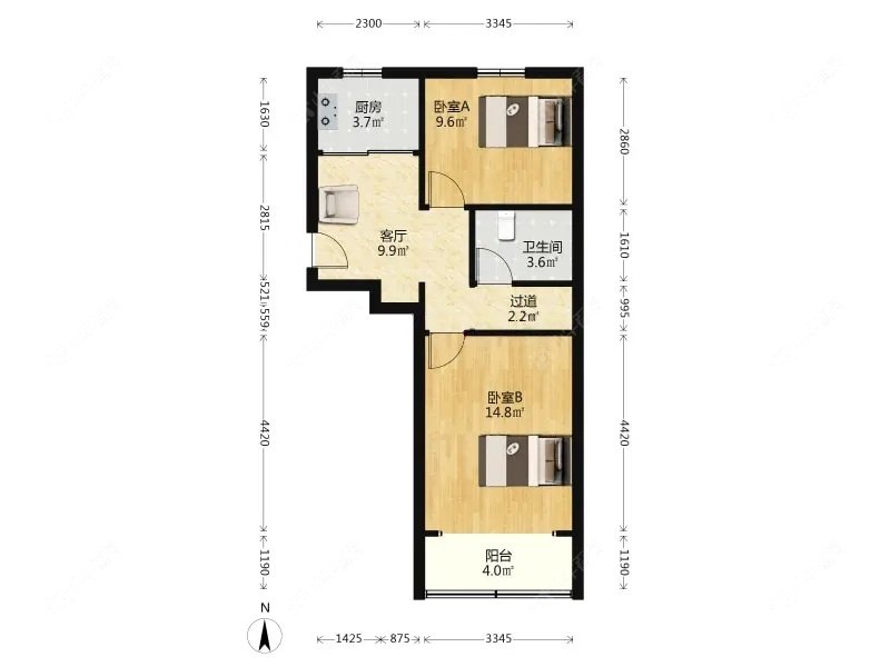 上海逸仙二村北区在售二手房源户型图_小牛看房