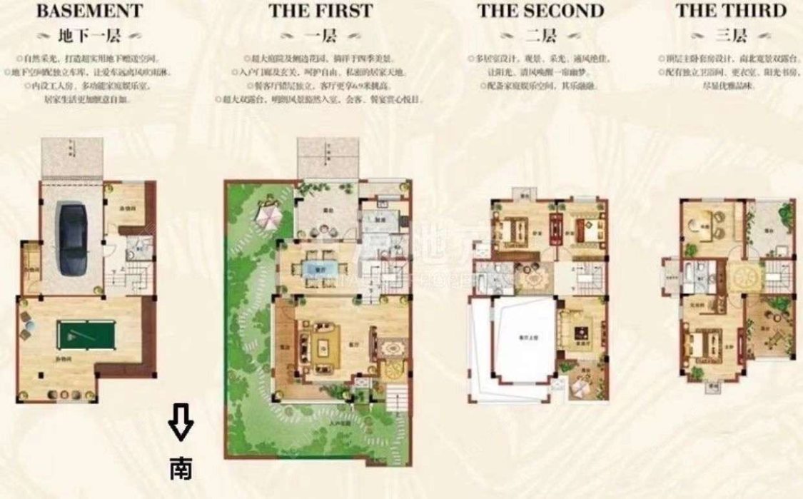 上海万科琥珀郡园别墅区在售二手房源户型图_小牛看房