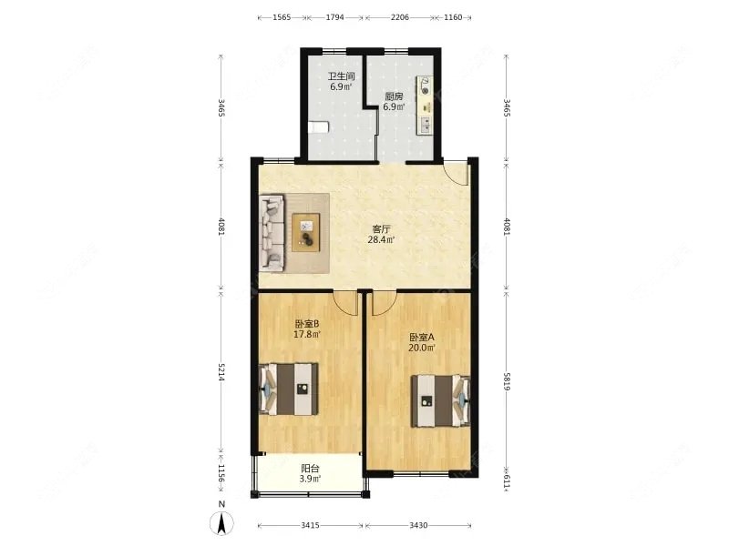 上海益华小区在售二手房源户型图_小牛看房